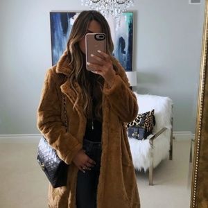 Woven Heart faux fur coat